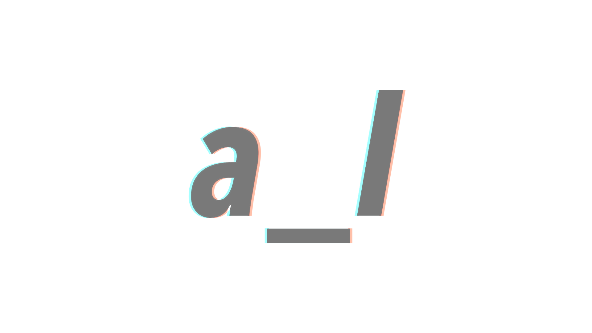 'a_l' Faux 3D black text on a white background